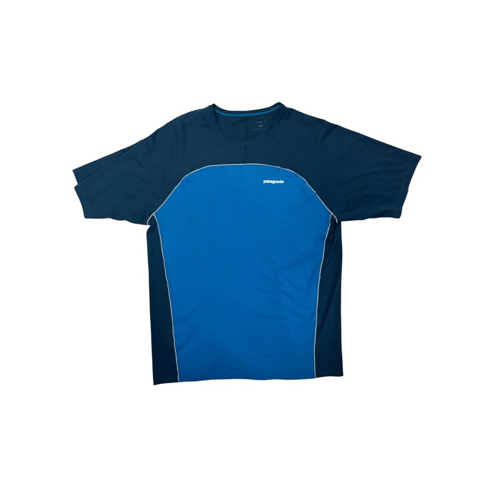 Patagonia Men's S Activewear‎ T-Shirt Blue Performance Crew Neck Running Hiking